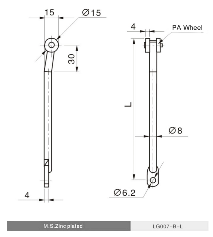 Electrical Cabinet Zinc Plated Round Rod With Wheel